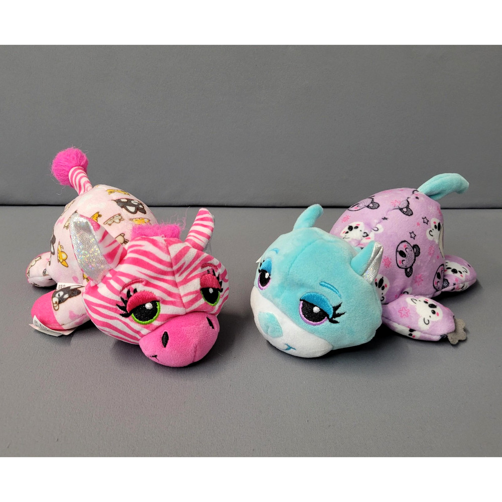 Cutetitos Sleepitos Plush Lot of 2 Narwhal Unicorn‎ Zebra Basic Fun 2023 Cute